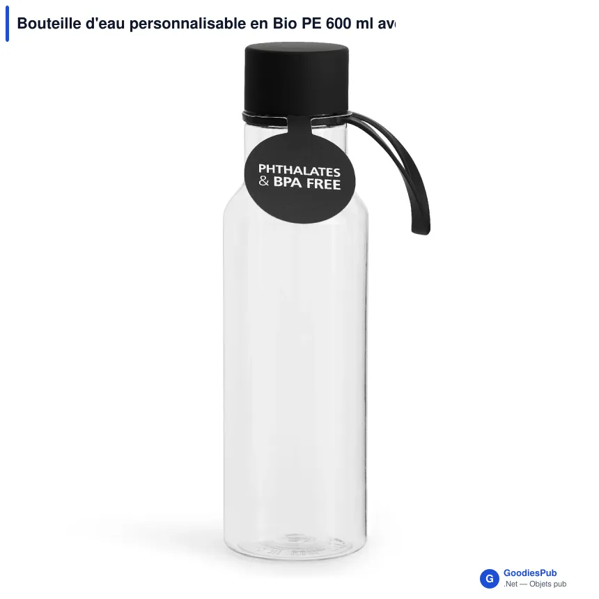 Bouteille d'eau personnalisable en Bio PE 600 ml avec logo - Sagaform - Image 3