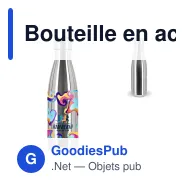 Bouteille en acier recyclé personnalisable 500 ml avec logo - Sagaform Nils Chrome - Miniature 1