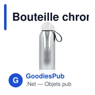Bouteille chromée personnalisable 500 ml en acier recyclé avec logo - Sagaform Tekla - Miniature 2