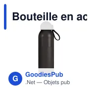 Bouteille en acier recyclé personnalisable 500 ml avec logo - Sagaform Tekla - Miniature 3