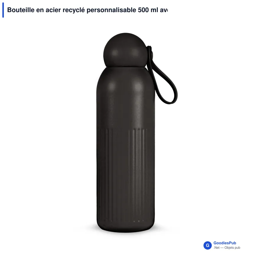 Bouteille en acier recyclé personnalisable 500 ml avec logo - Sagaform Tekla - Image 3