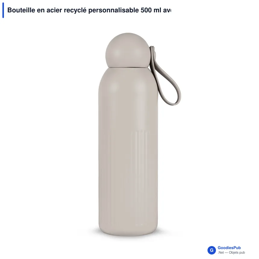 Bouteille en acier recyclé personnalisable 500 ml avec logo - Sagaform Tekla - Image 7