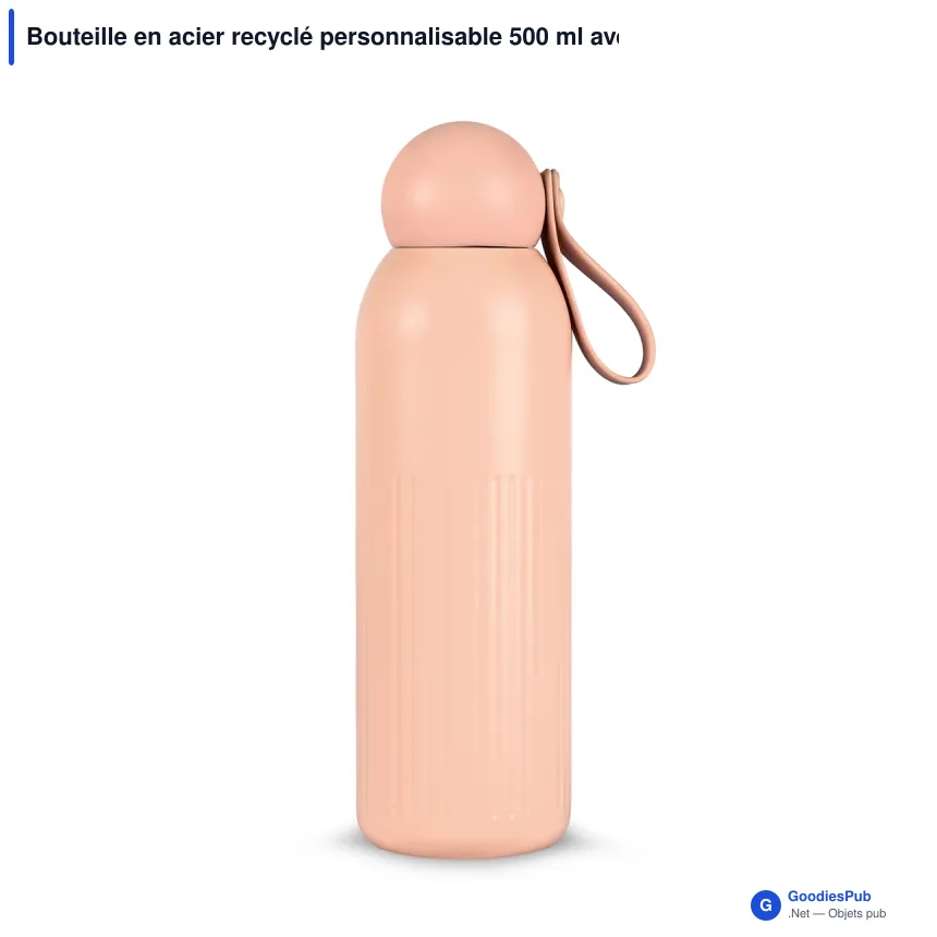 Bouteille en acier recyclé personnalisable 500 ml avec logo - Sagaform Tekla - Image 8