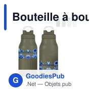 Bouteille à bouchon clic personnalisable 500 ml en acier recyclé - Sagaform Truls - Miniature 1