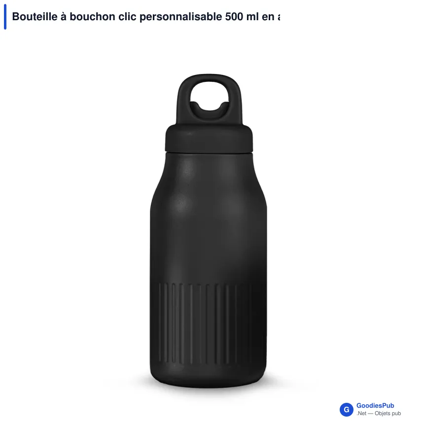 Bouteille à bouchon clic personnalisable 500 ml en acier recyclé - Sagaform Truls - Image 4