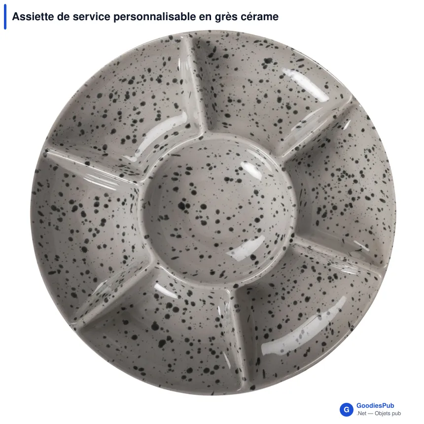 Assiette de service personnalisable en grès cérame gris - Sagaform Ditte - Image 2