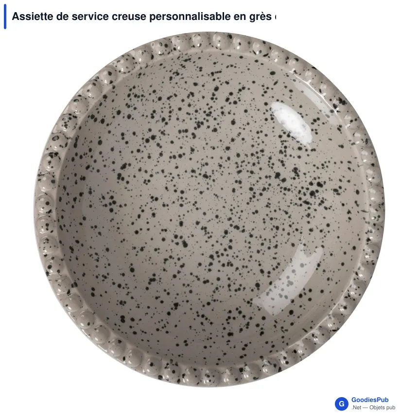 Assiette de service creuse personnalisable en grès cérame - Sagaform Ditte - Image 1