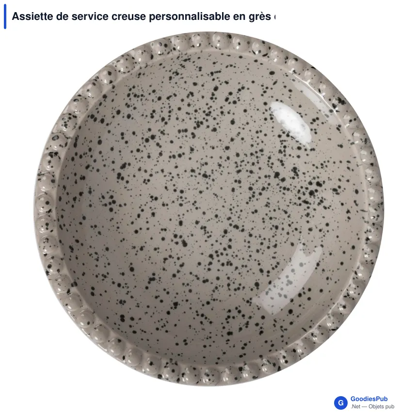 Assiette de service creuse personnalisable en grès cérame - Sagaform Ditte - Image 2