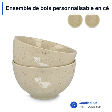 Ensemble de bols personnalisable en céramique 12 cm avec logo - Sagaform Ditte