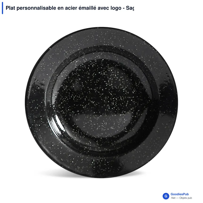 Plat personnalisable en acier émaillé avec logo - Sagaform Doris - Image 2
