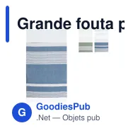 Grande fouta personnalisable 145 x 250 cm avec logo - Sagaform Ella - Miniature 1