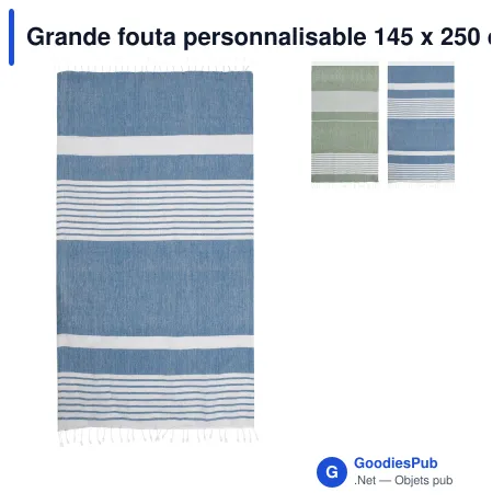 Grande fouta personnalisable 145 x 250 cm avec logo - Sagaform Ella