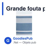Grande fouta personnalisable 145 x 250 cm avec logo - Sagaform Ella - Miniature 2