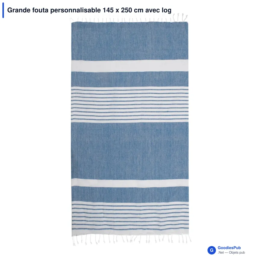 Grande fouta personnalisable 145 x 250 cm avec logo - Sagaform Ella - Image 2