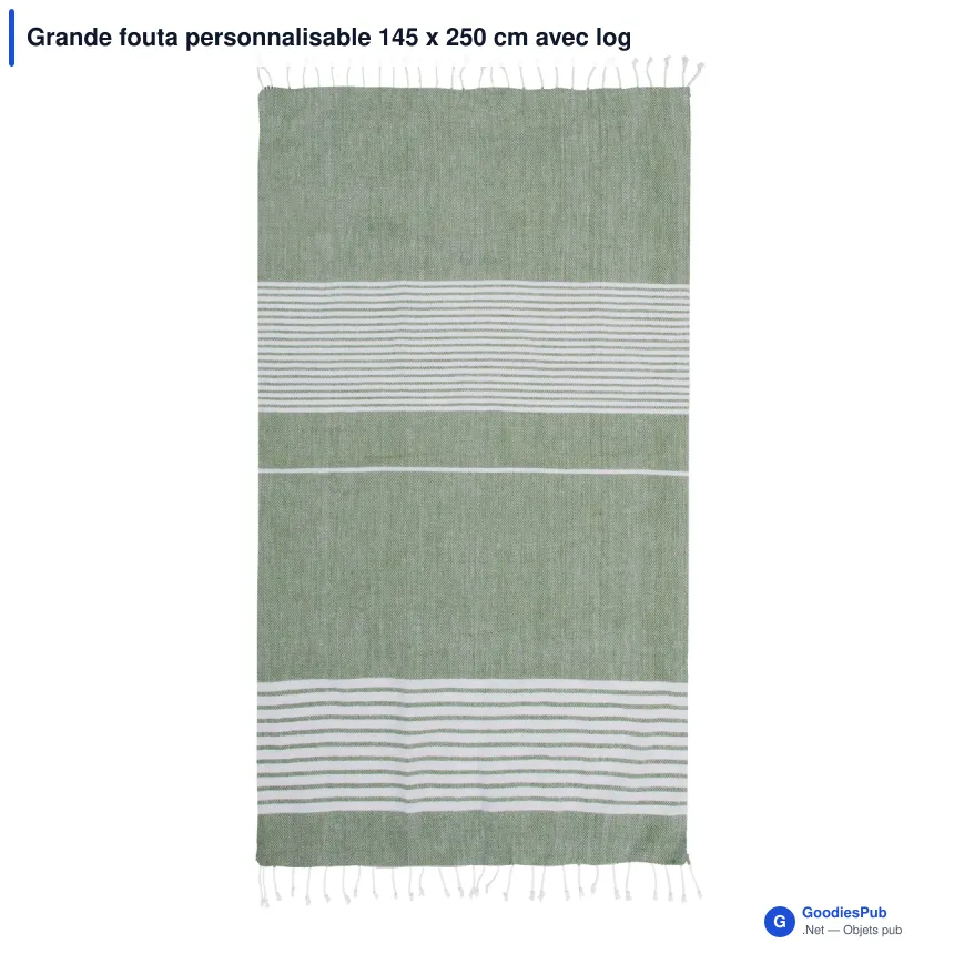 Grande fouta personnalisable 145 x 250 cm avec logo - Sagaform Ella - Image 3