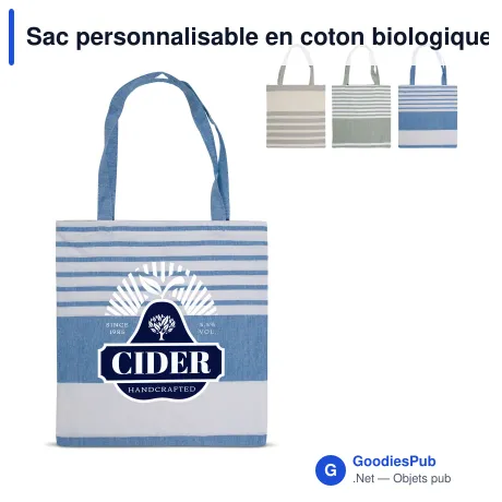 Sac personnalisable en coton biologique 41 x 38 cm avec logo - Sagaform Ella