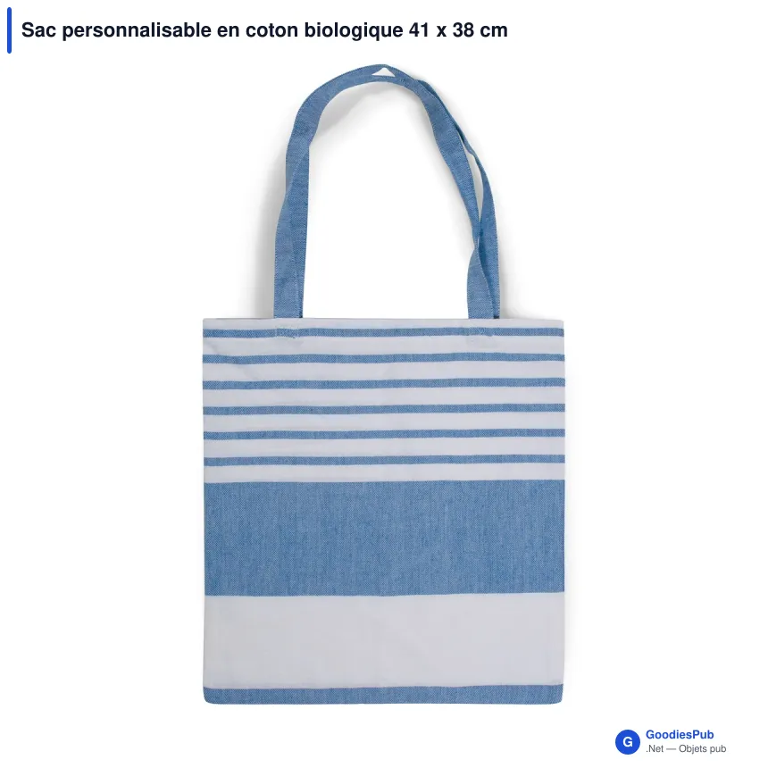 Sac personnalisable en coton biologique 41 x 38 cm avec logo - Sagaform Ella - Image 2