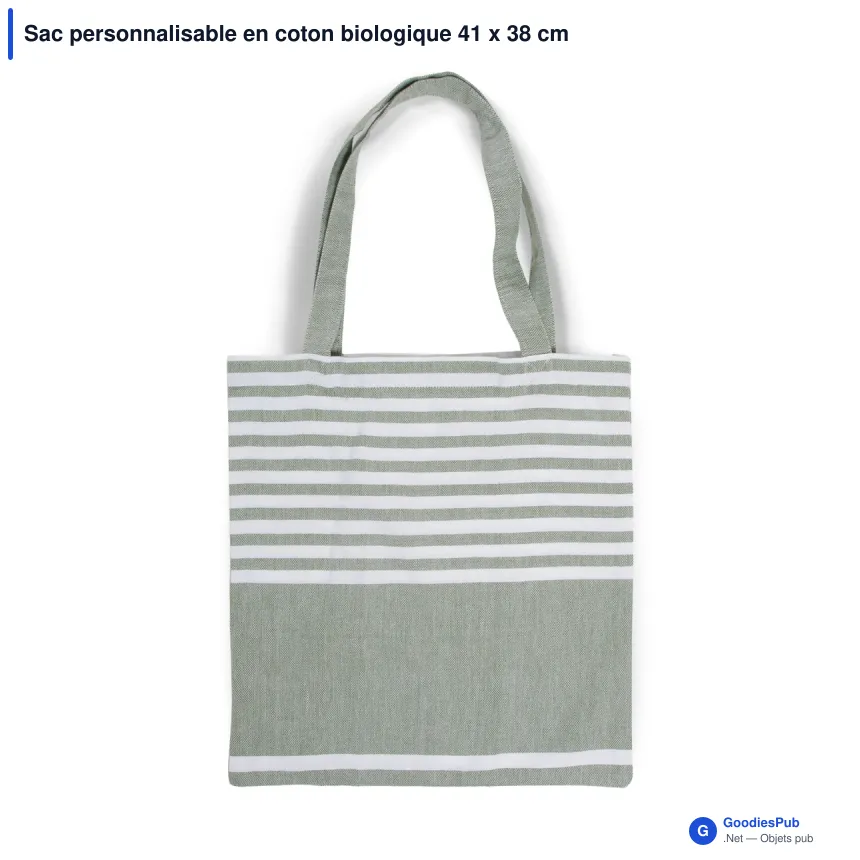 Sac personnalisable en coton biologique 41 x 38 cm avec logo - Sagaform Ella - Image 4