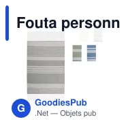 Fouta personnalisable en coton recyclé 90 x 170 cm avec logo - Sagaform Ella - Miniature 1