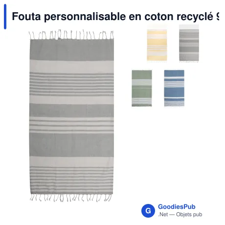 Fouta personnalisable en coton recyclé 90 x 170 cm avec logo - Sagaform Ella