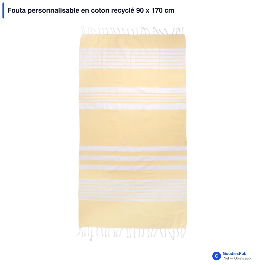 Fouta personnalisable en coton recyclé 90 x 170 cm avec logo - Sagaform Ella - Image 2