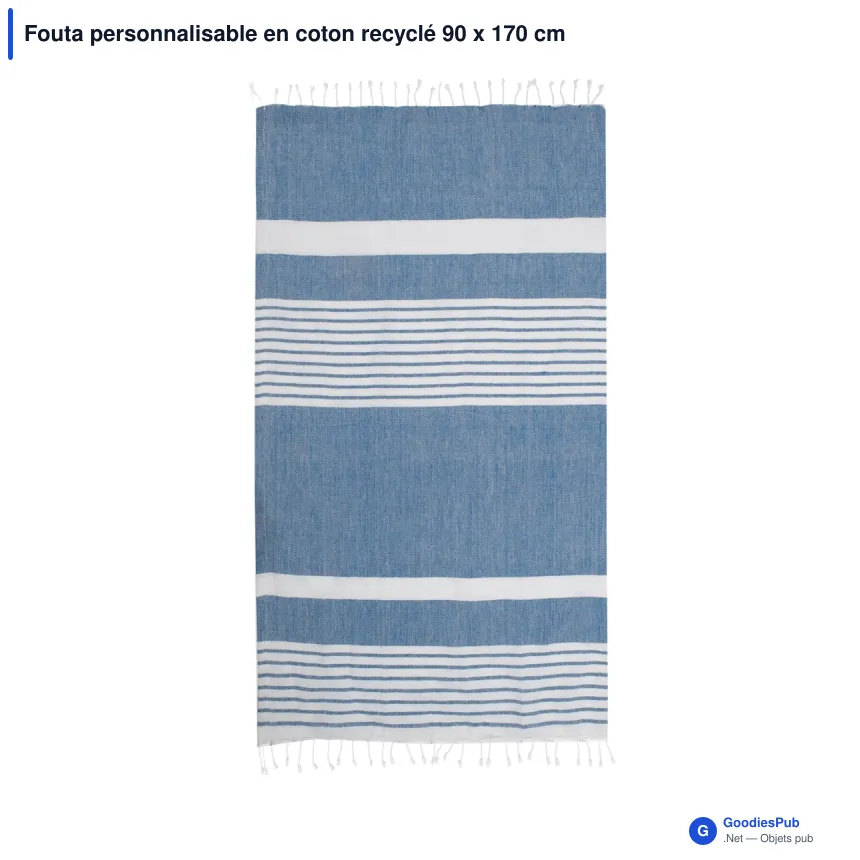 Fouta personnalisable en coton recyclé 90 x 170 cm avec logo - Sagaform Ella - Image 3