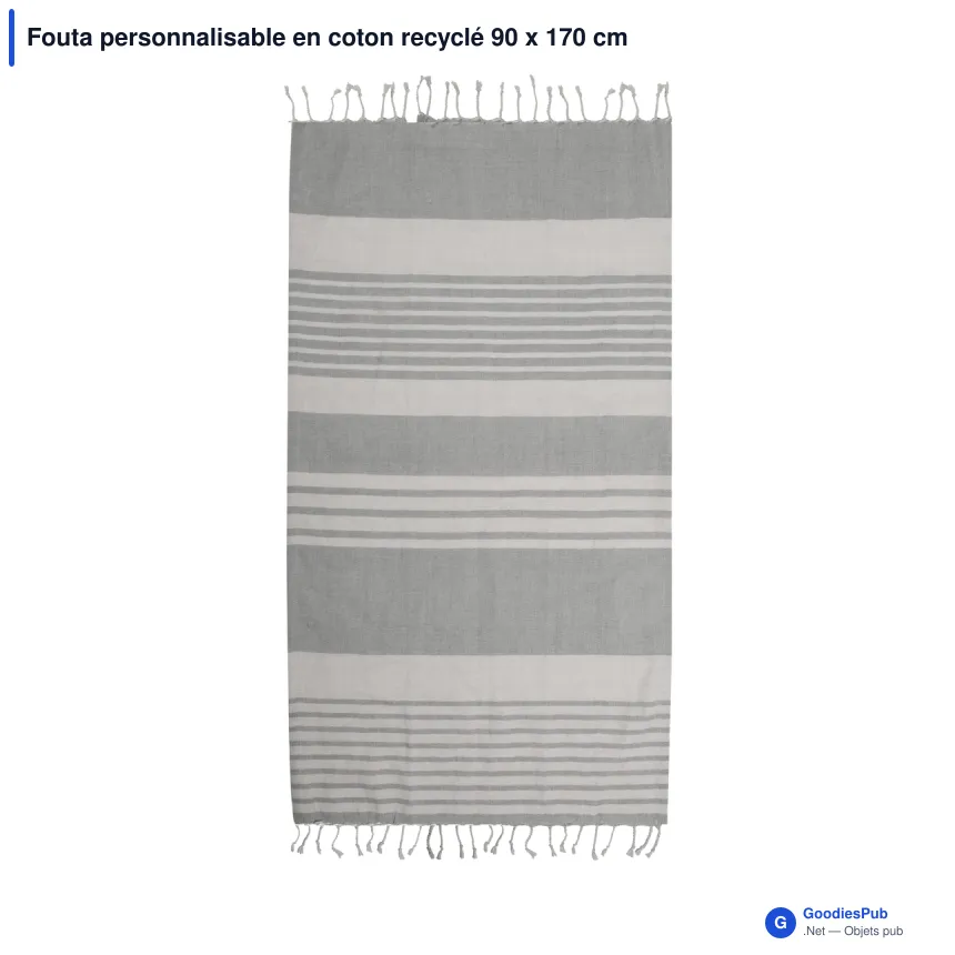 Fouta personnalisable en coton recyclé 90 x 170 cm avec logo - Sagaform Ella - Image 4