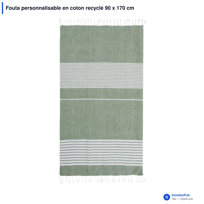 Fouta personnalisable en coton recyclé 90 x 170 cm avec logo - Sagaform Ella - Image 5
