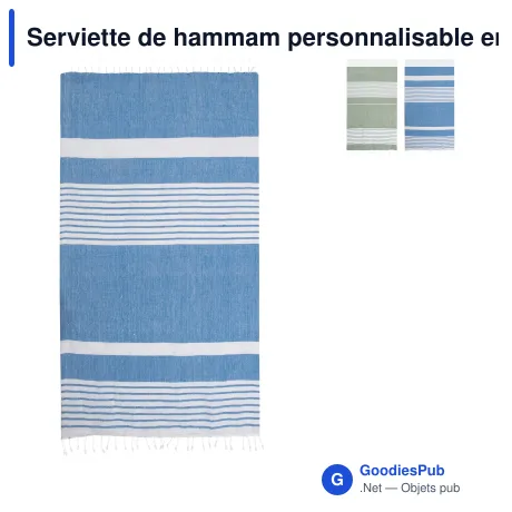 Serviette de hammam personnalisable en coton bio 145 x 250 cm - Sagaform Ella