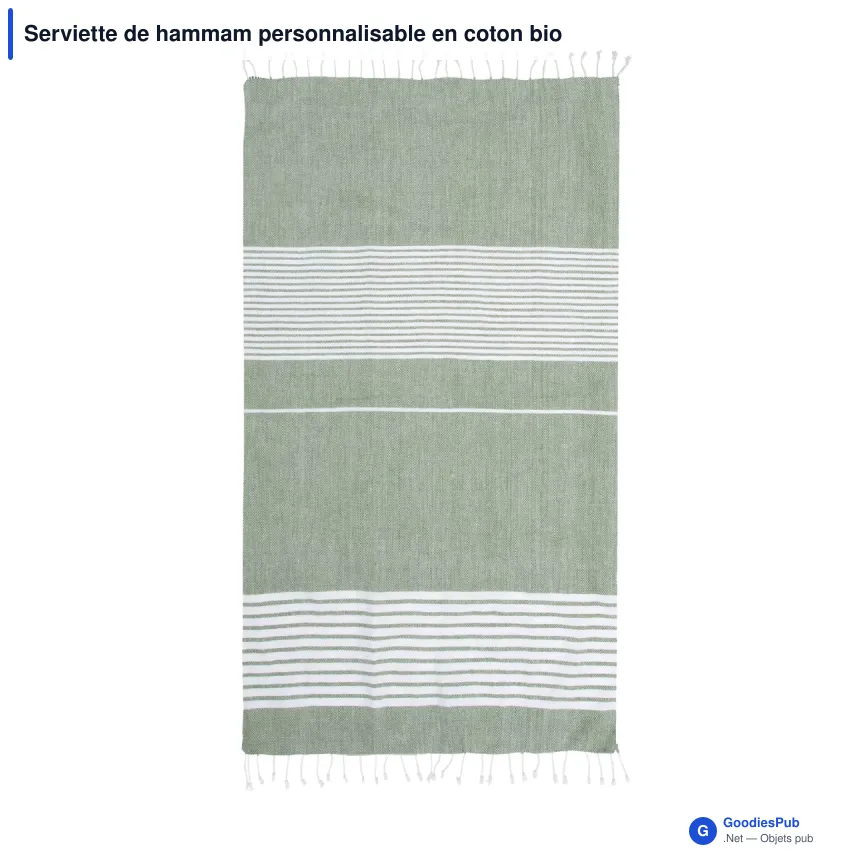 Serviette de hammam personnalisable en coton bio 145 x 250 cm - Sagaform Ella - Image 2