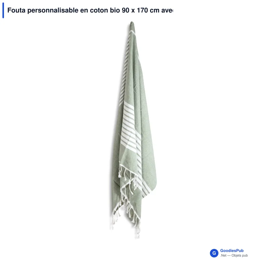 Fouta personnalisable en coton bio 90 x 170 cm avec logo - Sagaform Ella - Image 2