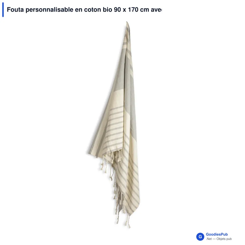 Fouta personnalisable en coton bio 90 x 170 cm avec logo - Sagaform Ella - Image 3