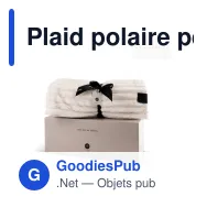 Plaid polaire personnalisable 130 x 170 cm en polyester blanc - Sagaform Esther - Miniature 1