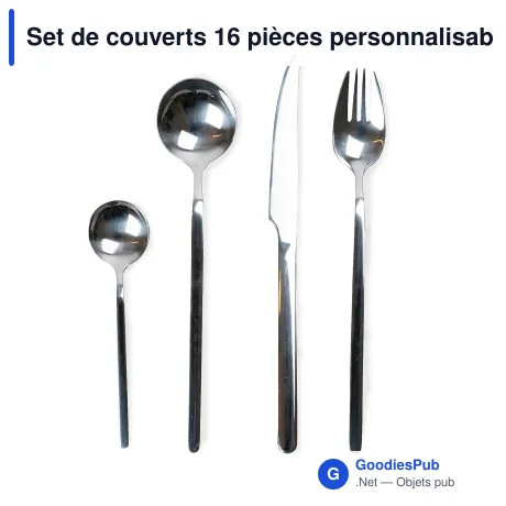 Set de couverts 16 pièces personnalisable en acier inoxydable - Sagaform Frank