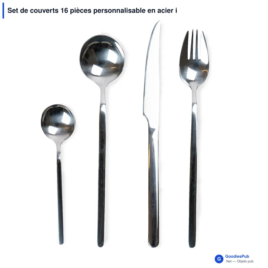Set de couverts 16 pièces personnalisable en acier inoxydable - Sagaform Frank - Image 2