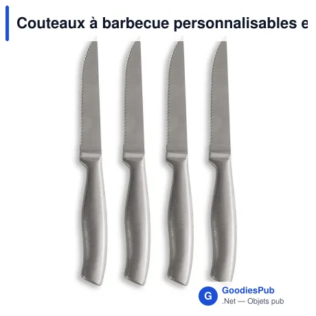 Couteaux à barbecue personnalisables en acier inoxydable lot de 4 - Sagaform Fredde