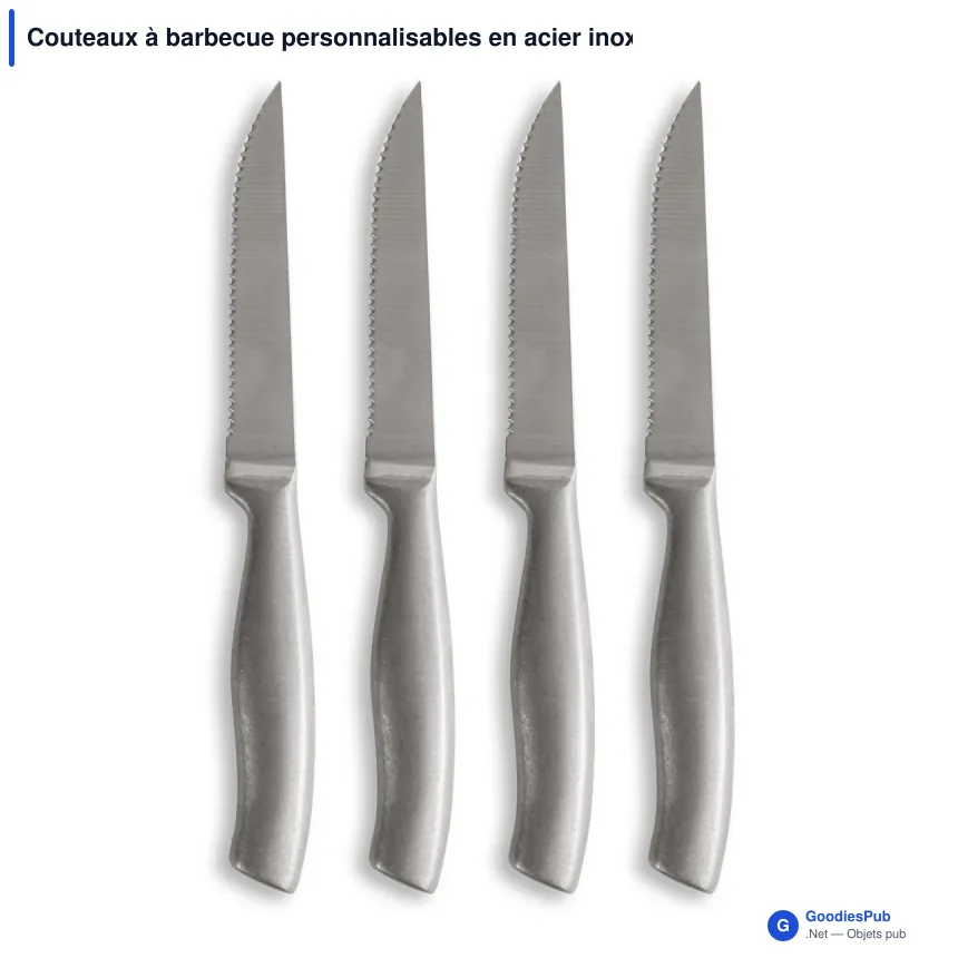 Couteaux à barbecue personnalisables en acier inoxydable lot de 4 - Sagaform Fredde - Image 2