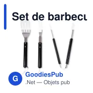 Set de barbecue 3 pièces personnalisable en inox et bois - Sagaform Fredde - Miniature 1