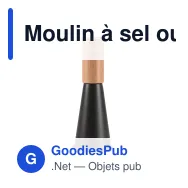 Moulin à sel ou à poivre personnalisable 20,5 cm avec logo - Sagaform Gurken - Miniature 3