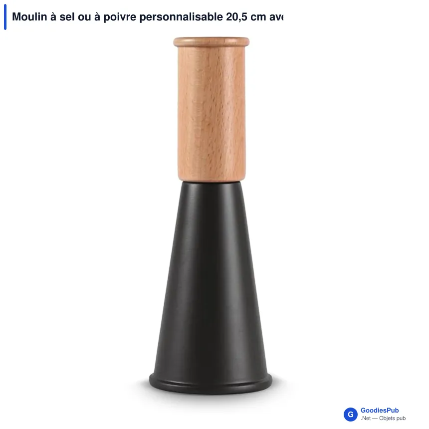 Moulin à sel ou à poivre personnalisable 20,5 cm avec logo - Sagaform Gurken - Image 3