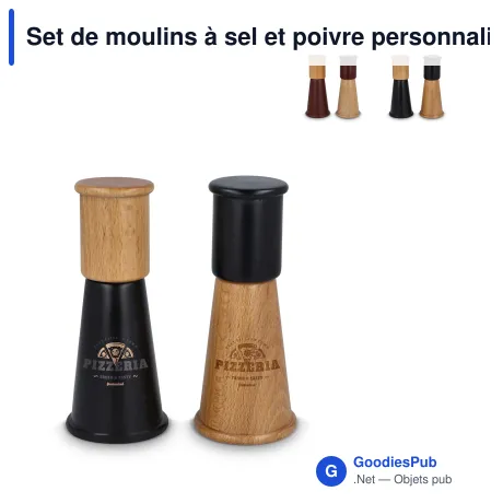 Set de moulins à sel et poivre personnalisable 15 cm avec logo - Sagaform Gurken