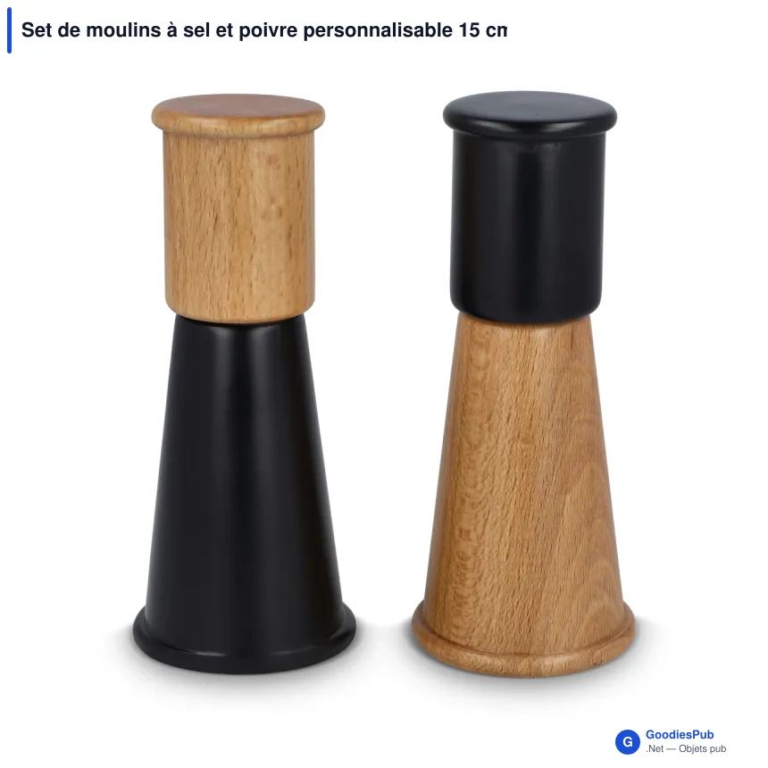 Set de moulins à sel et poivre personnalisable 15 cm avec logo - Sagaform Gurken - Image 2