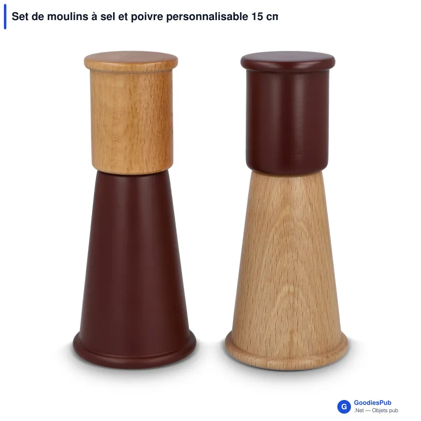 Set de moulins à sel et poivre personnalisable 15 cm avec logo - Sagaform Gurken - Image 3