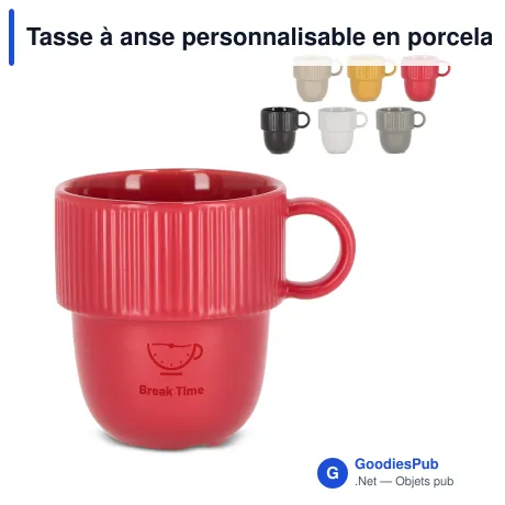 Tasse à anse personnalisable en porcelaine 270 ml avec logo - Sagaform Inka