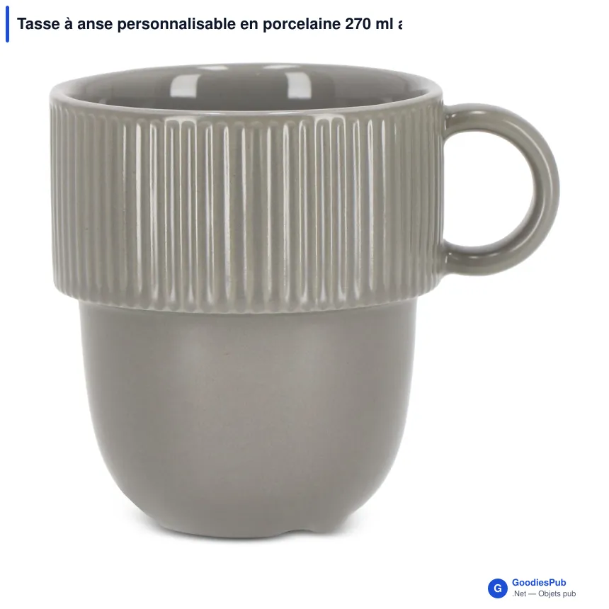 Tasse à anse personnalisable en porcelaine 270 ml avec logo - Sagaform Inka - Image 2