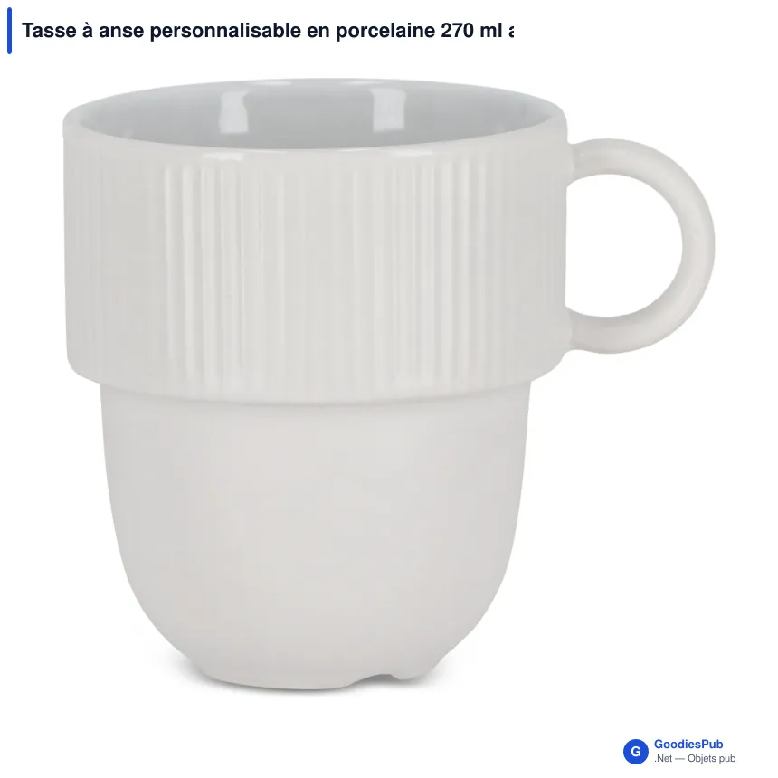 Tasse à anse personnalisable en porcelaine 270 ml avec logo - Sagaform Inka - Image 3