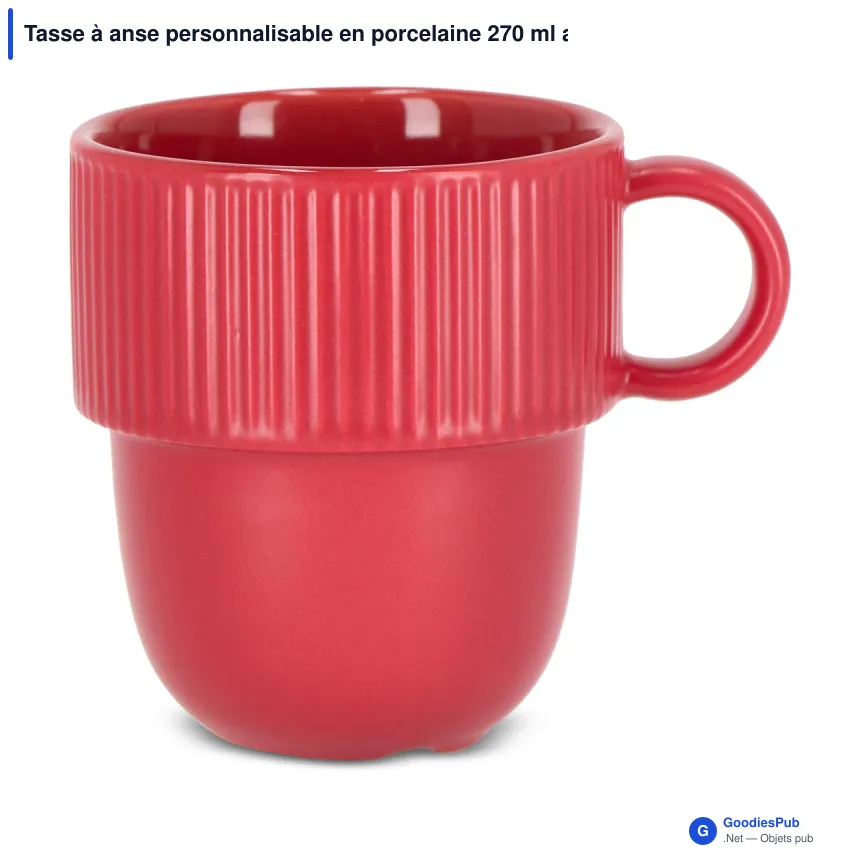 Tasse à anse personnalisable en porcelaine 270 ml avec logo - Sagaform Inka - Image 4