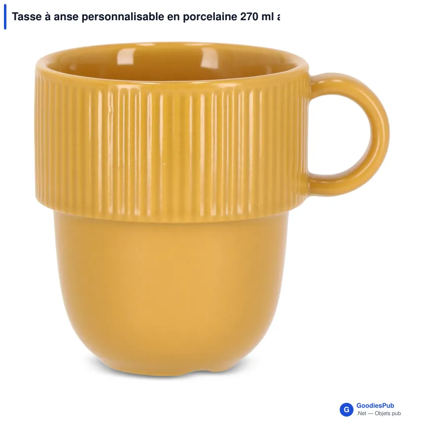 Tasse à anse personnalisable en porcelaine 270 ml avec logo - Sagaform Inka - Image 5