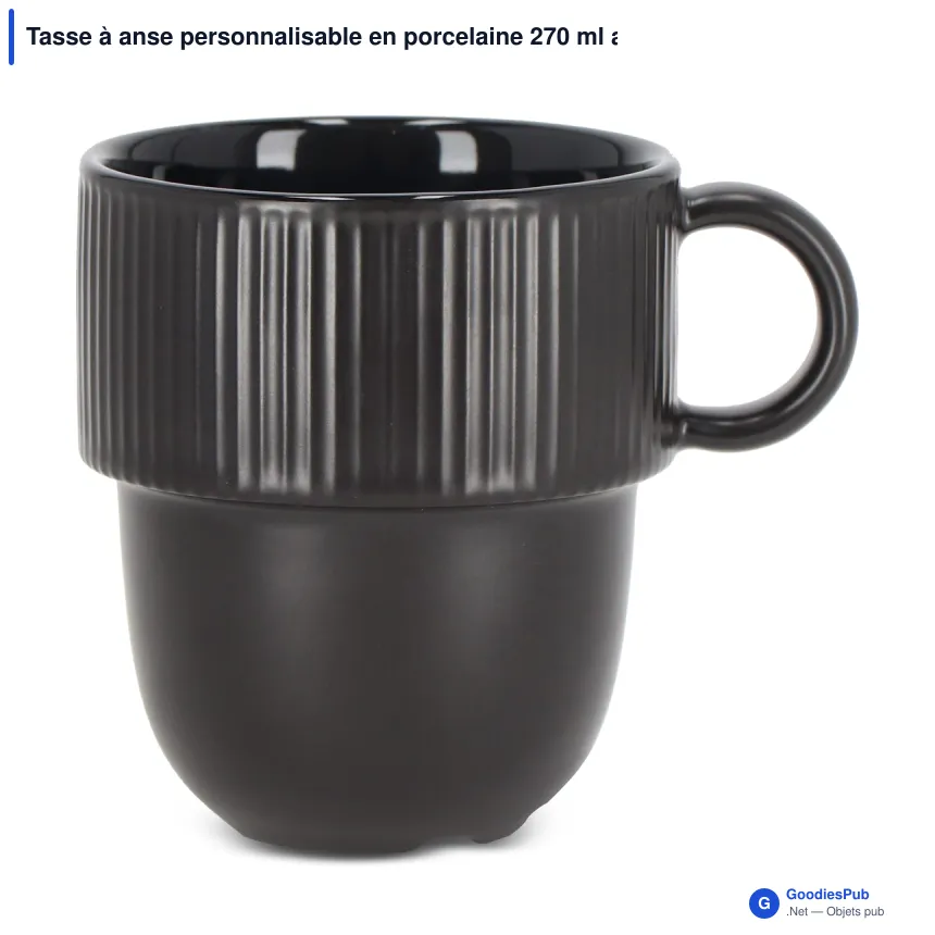Tasse à anse personnalisable en porcelaine 270 ml avec logo - Sagaform Inka - Image 6
