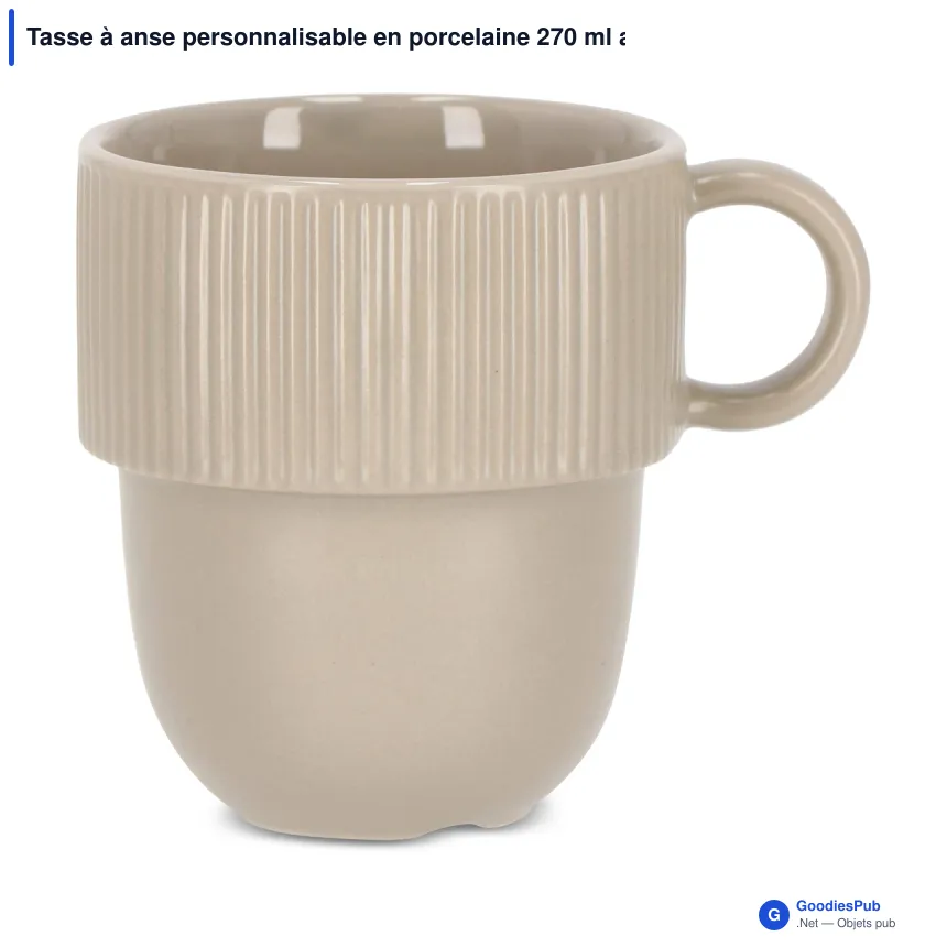 Tasse à anse personnalisable en porcelaine 270 ml avec logo - Sagaform Inka - Image 7